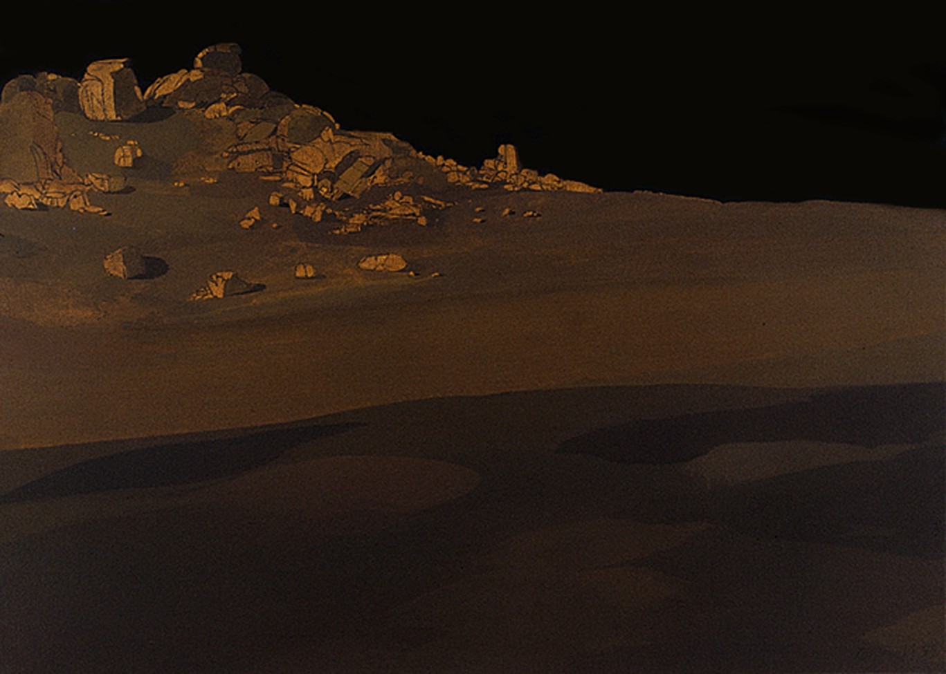 Pejzaż górski w brązach III 1995, olej 85 x 120 cm