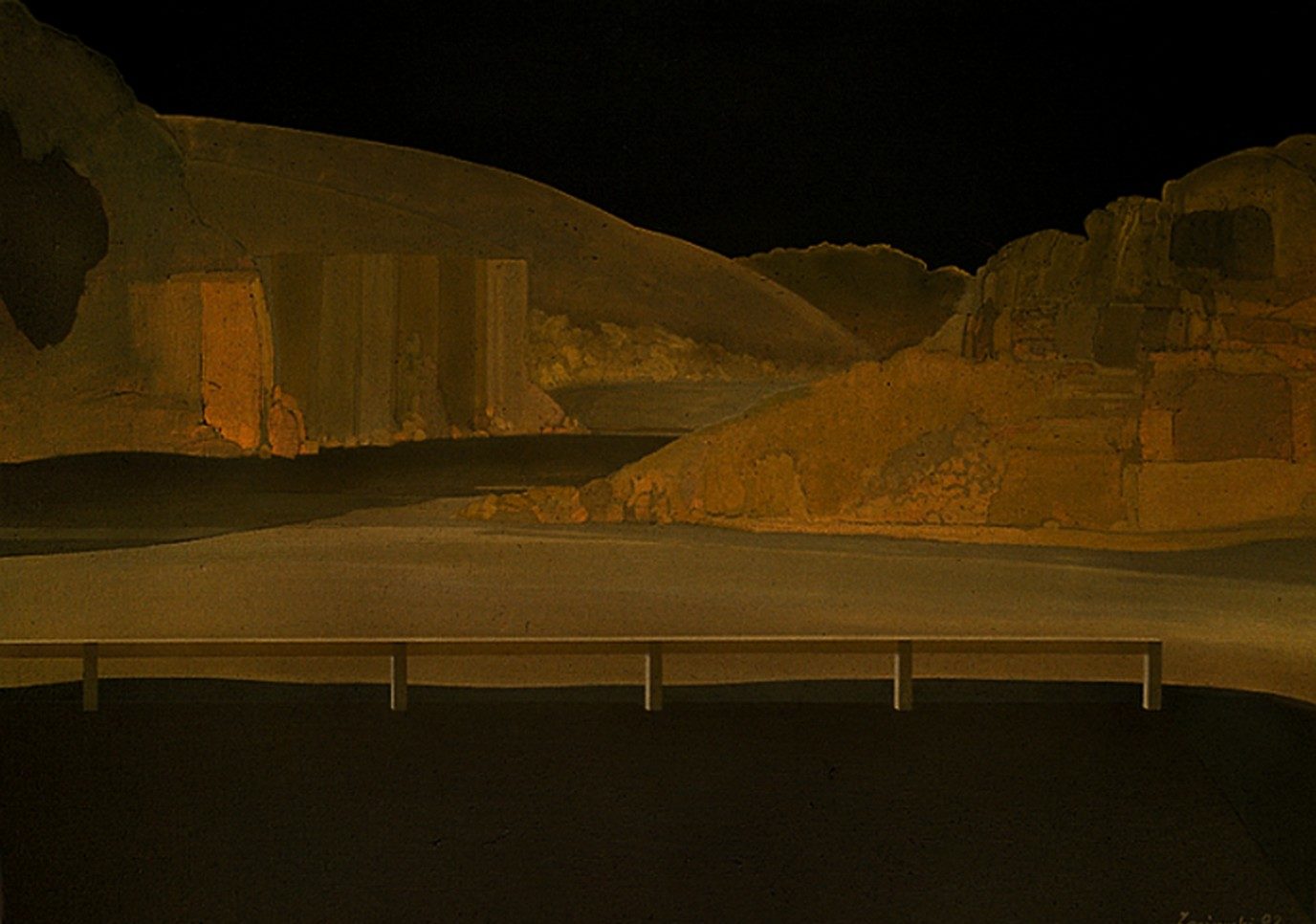 Pejzaż górski w brązach I 1992, olej 85 x 120 cm
